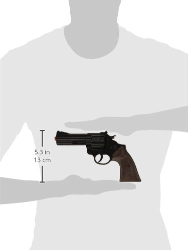 Gonher Die Cast Metal - Revolver Polițist, de la 4 ani, cu 12 împușcături, culoare neagră (127/6)