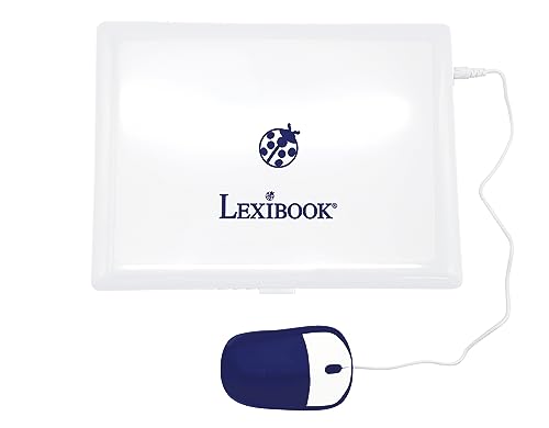 Computer de învățare Lexibook, bilingv, franceză/engleză, jucărie pentru copii, 170 activități pentru învățarea limbilor, matematică, logică și distracție, display mare, unic, JC599i1, alb.