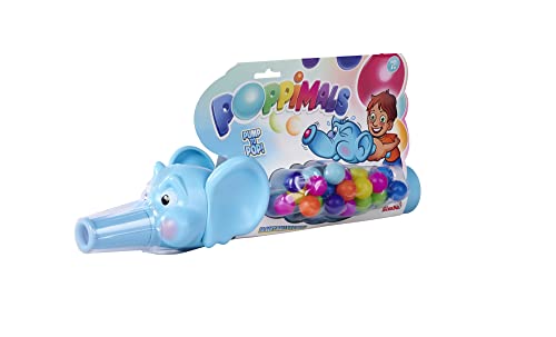 Poppimals Elefant Ballkanone (35 cm) - jucărie amuzantă pentru copii de la 3 ani, cu 20 de mingi colorate și mecanism de pompare.