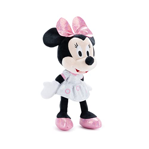 Simba 6315870396 - Minnie Mouse Strălucitoare, 25cm, Pluș, Articol Jubilare Disney 100 Ani, pentru primele luni de viață