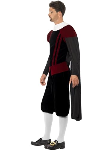 Smiffys Costum Tudor Lord Deluxe, negru