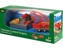BRIO World 33213 Locomotivă electrică IR-Frachtlok cu telecomandă - Accesorii pentru BRIO World - Jucărie recomandată pentru copii de la 3 ani