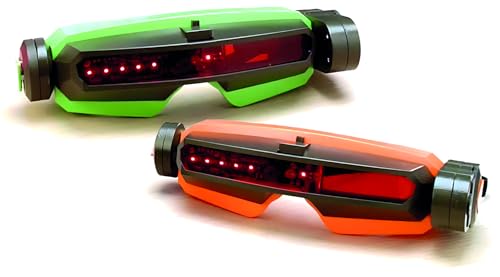 MEGABLEU - Laser Shoot - Jocuri Laser pentru Copii - Jocuri de Tir - Jocuri de Combat pentru Interior/Exterior - 2 Măști Laser Incluse - Cadou Interactiv - Joc în Aer Liber - De la 6 Ani - Versiune în Limba Română