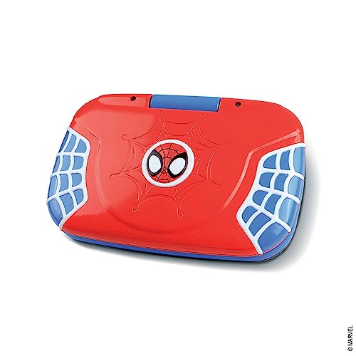 VTech Disney Junior Spidey, computer de învățare pentru copii cu iluminare de fundal, 15 activități și jocuri educaționale, cadou pentru copii de 3-7 ani – conținut în limba franceză