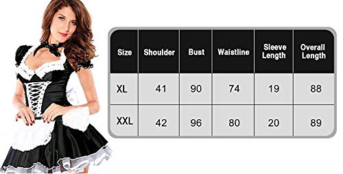 Costum Cosplay Sexy pentru Femei - Uniformă de Servitoare Franceză, Rochie Fancy cu Schürze (3XL)