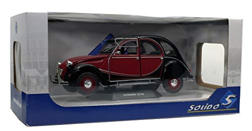 Citroen 2CV6 Charleston 1983 - Model auto 1:18, Roșu/Negru