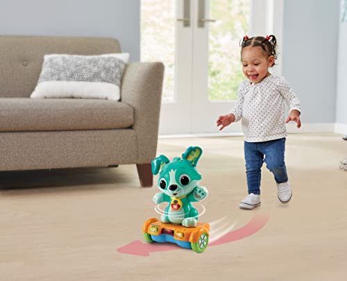 VTech Baby Câine Fang-mich – Hoverboard animat pentru mișcare – Cu urechi care se mișcă, melodii, sunete și conținut educativ – Pentru copii de 12-36 luni