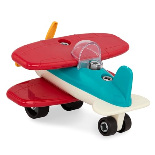 Battat – Set de construcție pentru copii de la 3 ani, Avion de asamblat cu șurubelniță electrică funcțională - Jucărie educativă pentru copii (25 piese)