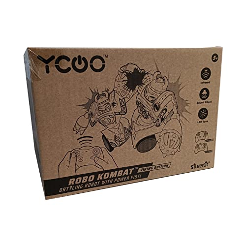 YCOO by SILVERLIT - Pachet 2 Roboți Combatanți Viking - Telecomanda - Ambalaj Ecologic - Ușor de Deschis - 14cm - Înfruntă-ți Inamicul! - 5-10 Ani