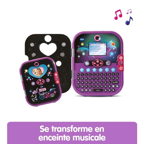 VTech KidiSecrets Selfie Music 2.0 Negru – Jurnal electronic cu recunoaștere facială – 6-12 ani – Versiune FR