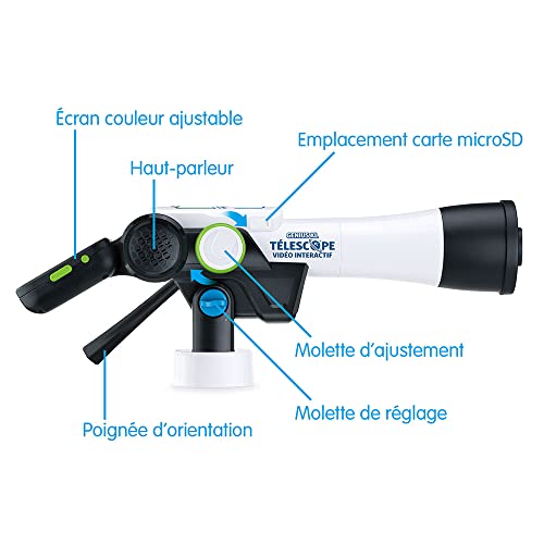 VTech - Telescopul video interactiv Genius XL, telescop pentru copii cu ecran digital color, in limba frnceza