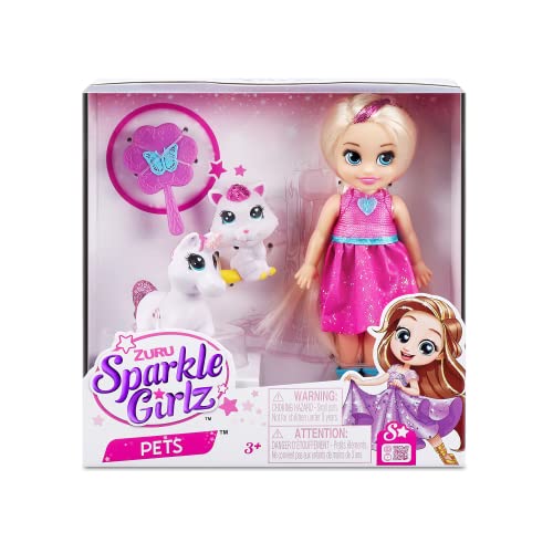 Sparkle Girlz 11,5 cm Prințesă cu Animaluțe, Păpuși de Modă de Colecție cu Jucării pentru Animaluțe, Păpuși Prințesă