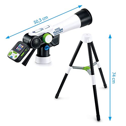 VTech - Telescopul video interactiv Genius XL, telescop pentru copii cu ecran digital color, in limba frnceza