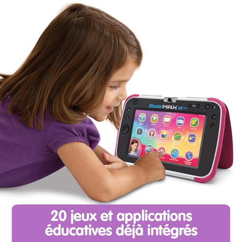 VTech – Tablet Storio Max XL 2, Roz – Tabletă pentru copii de 7 inch cu funcție de învățare – versiune în franceză
