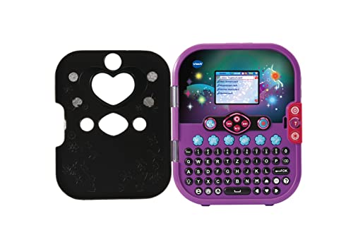 VTech Kidisecrets Selfie Music 2.0 negru – Jurnal pentru copii cu 2 camere, MP3 player, recunoaștere facială și efecte de lumină – Pentru copii de 6-12 ani