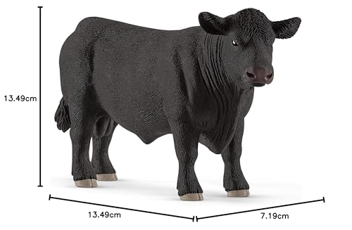 Schleich 13879 Taur Black Angus, pentru copii de la 3 ani, FARM WORLD - Figurina de joc