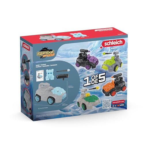Schleich 42669 Eis-Crashmobil cu Mini Creature, 7 ani+, ELDRADOR CREATURES - Set de joc, 17 piese
