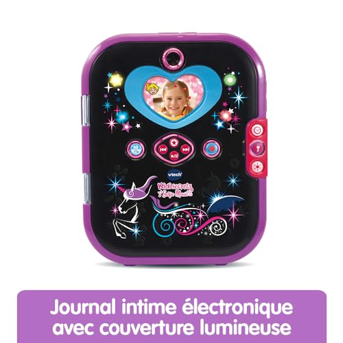 VTech KidiSecrets Selfie Music 2.0 Negru – Jurnal electronic cu recunoaștere facială – 6-12 ani – Versiune FR