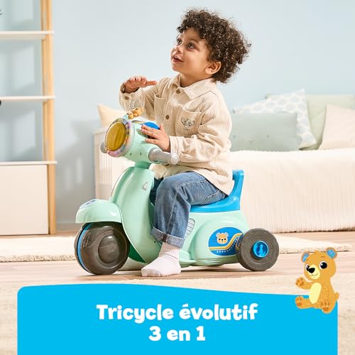 VTech Scooter 3 în 1 interactiv, albastru, 1+ an (FR)