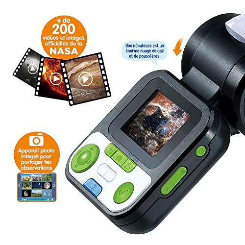 VTech - Telescopul video interactiv Genius XL, telescop pentru copii cu ecran digital color, in limba frnceza