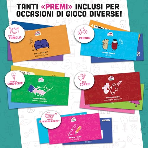 Tombola Fericită Giochi Preziosi, tombola clasică renovată cu 100 de premii incluse, tablă de afișare, dosar, numere și ștampile ștergabile, potrivită pentru toate vârstele.