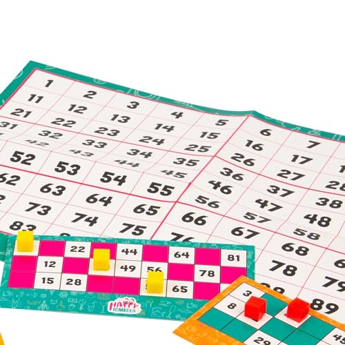 Tombola Fericită Giochi Preziosi, tombola clasică renovată cu 100 de premii incluse, tablă de afișare, dosar, numere și ștampile ștergabile, potrivită pentru toate vârstele.