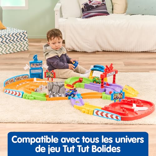 VTech - TUT TUT Bolides, Primul meu circuit de curse cu RC Auto Simon Super Champion și Auto Leo Bolide Turbo, 11 zone magice, Cadou pentru copii 1-5 ani
