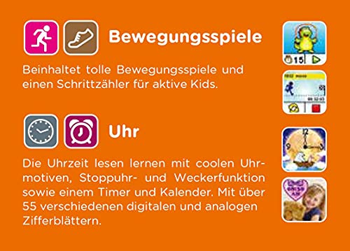Ceas inteligent VTech KidiZoom DX2 albastru – Ceas pentru copii cu touchscreen, două camere pentru selfie-uri și multe altele – Potrivit pentru copii de 5-12 ani
