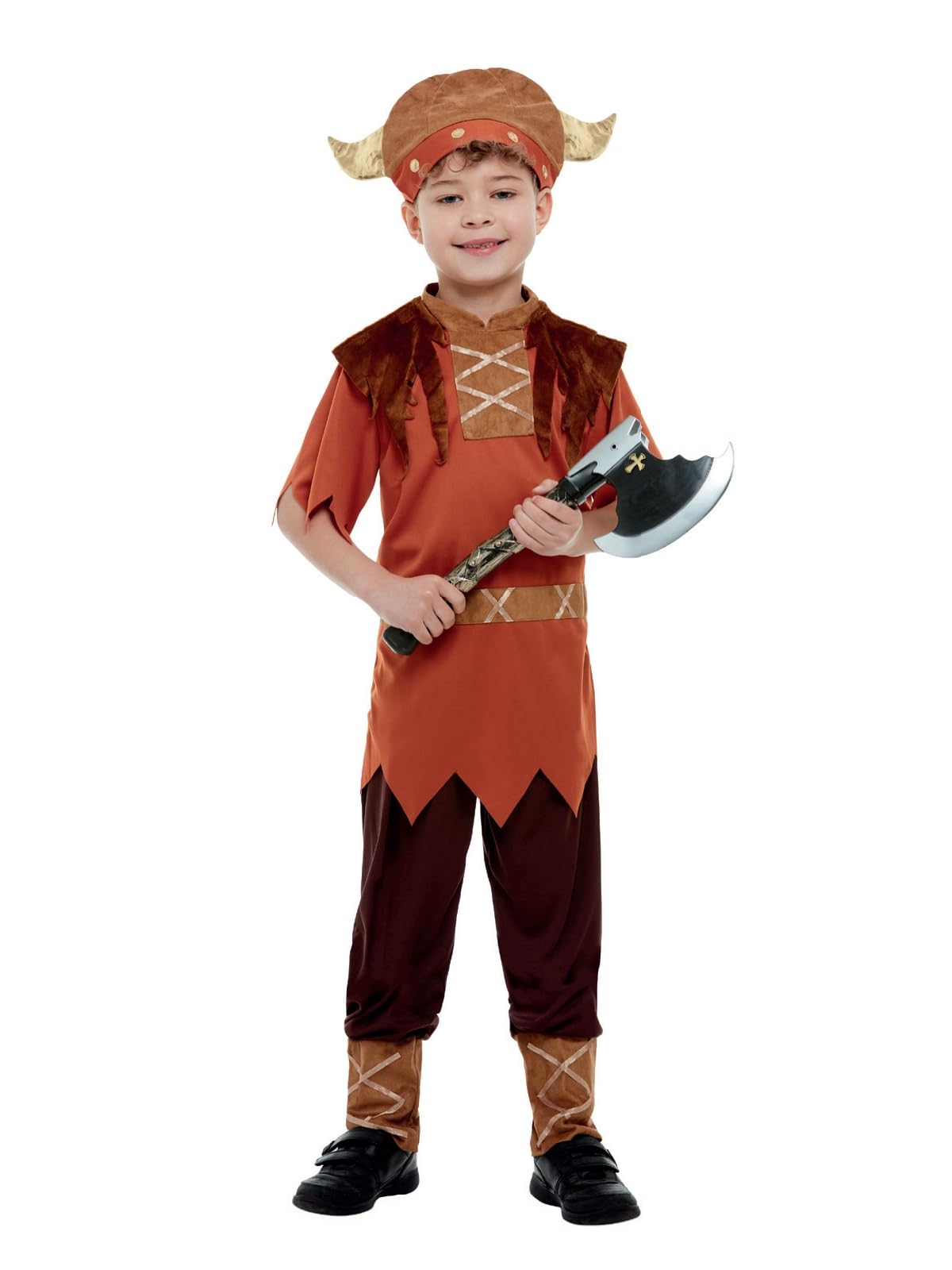 Costum de Viking Smiffys, maro, cu tricou, pantaloni și pălărie.