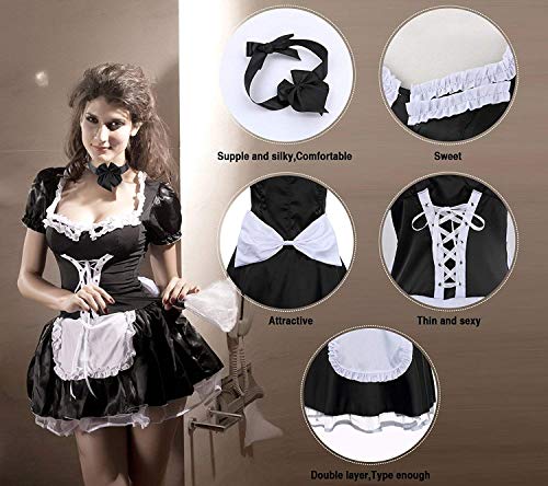 Costum Cosplay Sexy pentru Femei - Uniformă de Servitoare Franceză, Rochie Fancy cu Schürze (3XL)