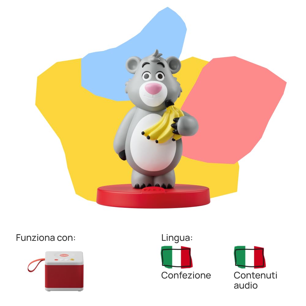 Figurina sonoră FABA – Cartea Junglei și o altă poveste – versiune italiană – băieți și fete 4 – 6 ani – povești și basme – jucărie educativă
