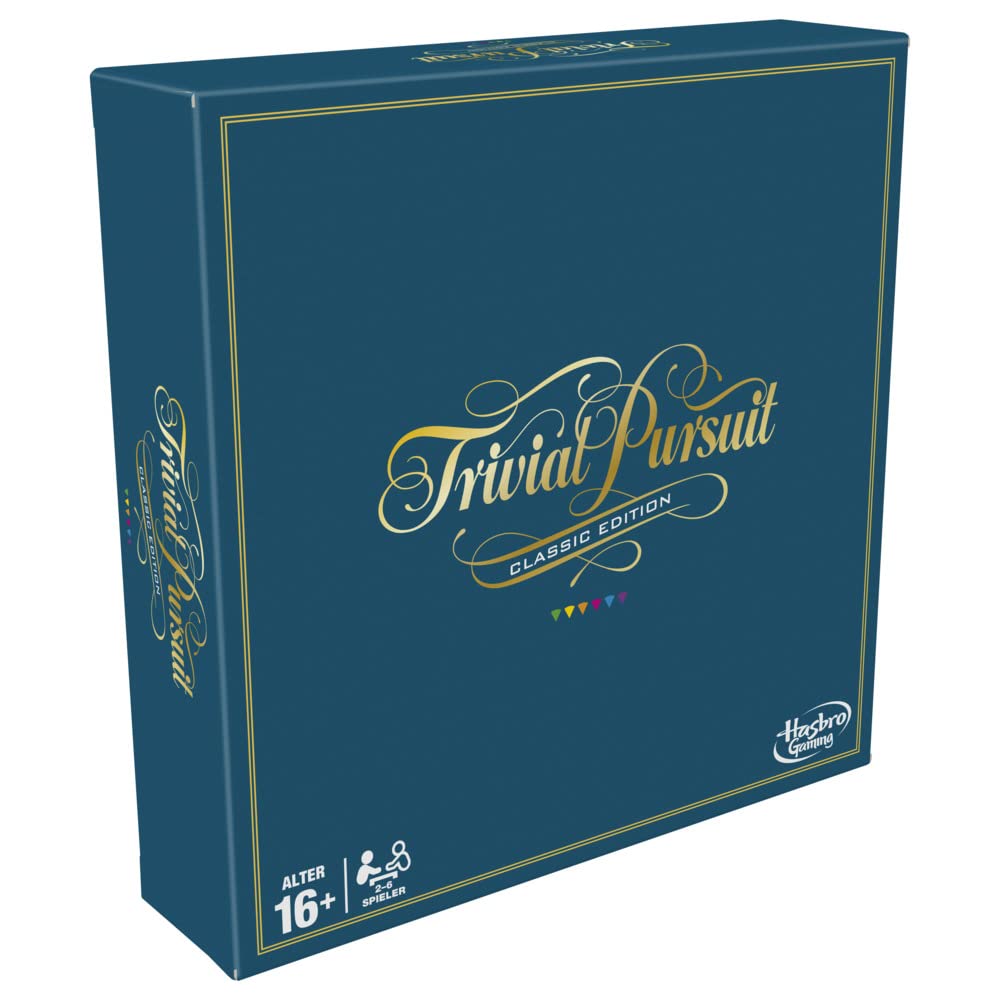 Hasbro Gaming Trivial Pursuit - Joc de societate cu design clasic, perfect pentru petreceri, întâlniri de familie și seri de jocuri.