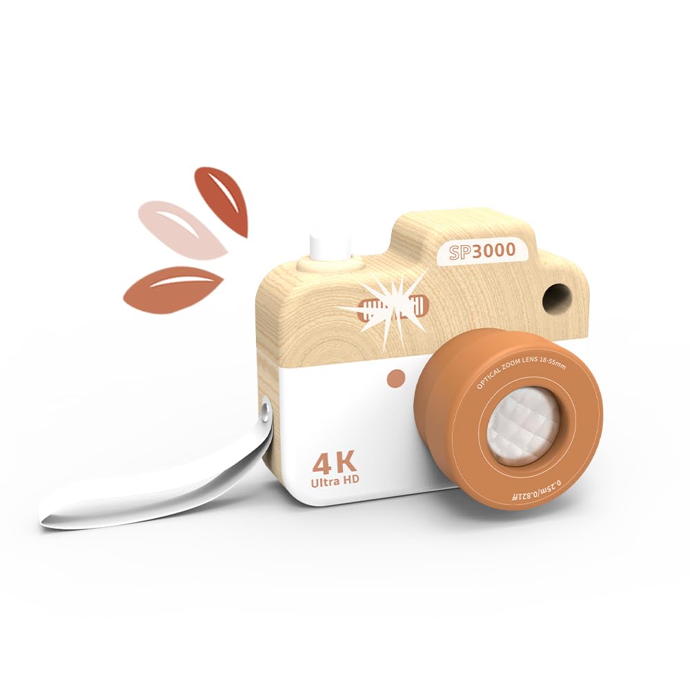 Camera Speedy Monkey SP3000 - Jucărie din lemn pentru copii, 9,9x6,7x8cm, cu detalii iubitoare - Cadou perfect