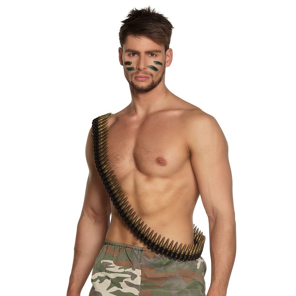 Boland 00635 - Curea gloante de jucarie, plastic, lungime aproximativă 160 cm, atractivă, imitație, cinturón mexican, gangster, cowboy, militar, soldat, accesoriu de costum, carnaval