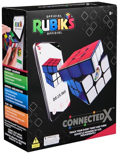 Cubul Rubik's ConnectedX - Cub 3x3 electronic pentru începători și profesioniști, conexiune Bluetooth la aplicație, ajutor pentru rezolvare, jocuri și provocări, recomandat de la 8 ani.