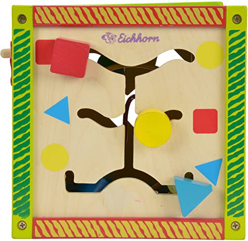 EichJucarie dexteritate, ceas, jocuri de motricitate și 5 blocuri de construcție, pentru copii de la 1 an, dimensiuni: 20x20x36 cm