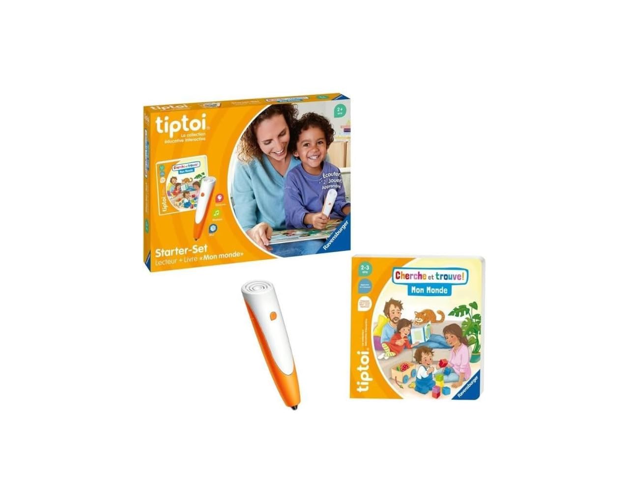 Ravensburger Tiptoi® – Set de Start – Cititor + Carte 'Mon Monde' – joc educativ electronic, fără display – de la 2 ani – versiune în franceză – 00174
