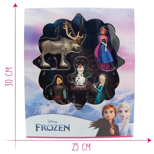 Bullyland 13413 - Set de figurine de jucărie aniversar Prințesa Elsa, Anna, Kristoff, Sven și Olaf din Walt Disney Regatul de Gheață, ideal ca mic cadou pentru copii de la 3 ani