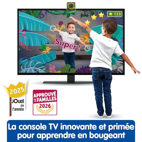 VTech LeapMOVE Consolă TV – Învățare prin mișcare cu 25 de aventuri și jocuri educaționale – Consolă pentru copii, Plug & Play, USB-C/HDMI – Cadou pentru copii de la 4 ani – Conținut în limba franceză