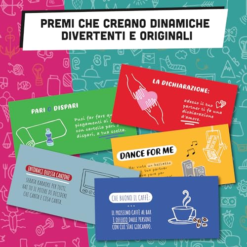Tombola Fericită Giochi Preziosi, tombola clasică renovată cu 100 de premii incluse, tablă de afișare, dosar, numere și ștampile ștergabile, potrivită pentru toate vârstele.