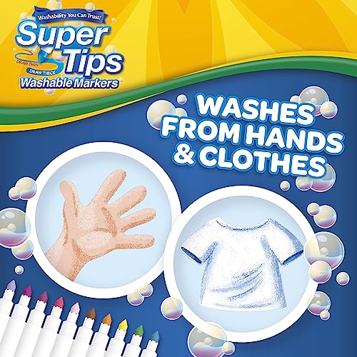 Set de Markere Crayola Supertips pentru Copii, Spălabil, cu 50 de Nuante Diferite, Markere Non-Toxice cu Vârf Conic, Set de Crafting, Markere pentru Copii, pentru Vârsta de Peste 3 Ani