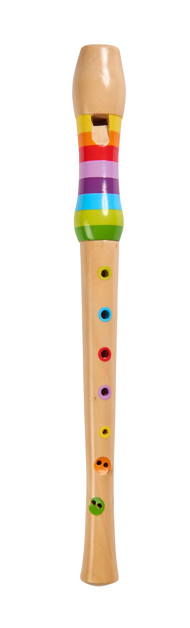 Eichhorn - Flaut din lemn colorată cu 7 găuri, inclusiv carte de cântece cu 3 melodii, 32 cm, recomandată de la 4 ani