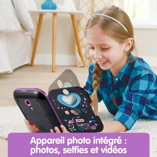 VTech KidiSecrets Selfie Music 2.0 Negru – Jurnal electronic cu recunoaștere facială – 6-12 ani – Versiune FR