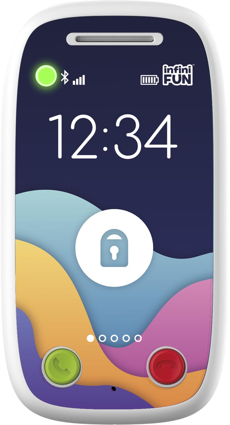 Infini Fun - Primul meu adevărat duo de telefoane – primul telefon care permite apeluri prin Bluetooth. Jucărie de imitație, multilingvă, franceză/engleză, pentru copii de la 12 luni.