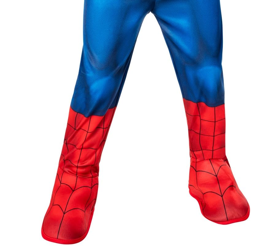 Costum clasic Spiderman pentru copii – 5/6 ani – Rubies Marvel – costum complet cu overall, cizme și mască – ideal pentru Carnaval, Halloween, petreceri de naștere.