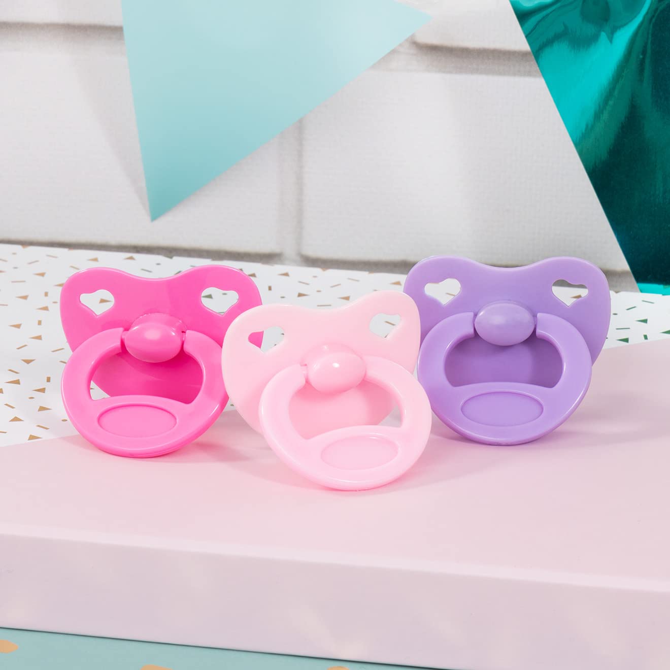 Set suzetă pentru păpuși Bayer Design 79104AA - accesorii păpuși, suzete roz și mov