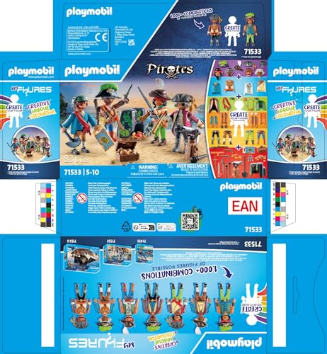 PLAYMOBIL | Pirați | MyFigures | Crearea propriilor figuri de pirați | Jucărie pentru copii de la 5 ani | 71533