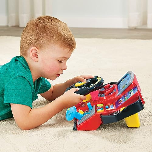 VTech - Super Turbo-Konsole, simulator de condus cu display colorat, curse auto, învățare și jocuri, cadou pentru copii 3-8 ani – conținut în limba franceză