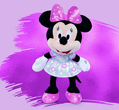 Simba 6315870396 - Minnie Mouse Strălucitoare, 25cm, Pluș, Articol Jubilare Disney 100 Ani, pentru primele luni de viață