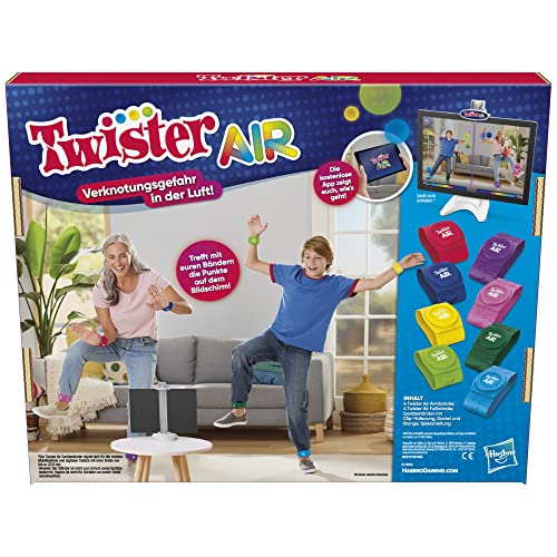 Hasbro Twister Air, joc AR Twister, conectare cu dispozitive smart, joc de mișcare, de la 8 ani, versiune în limba germană